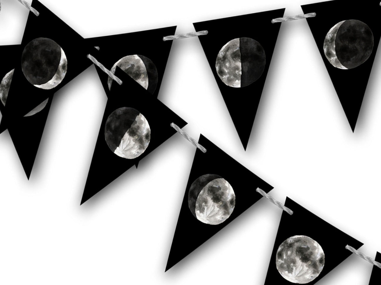 WICCA MOON Banner, Moon Cycle Bunting - Morgana Magick Spell