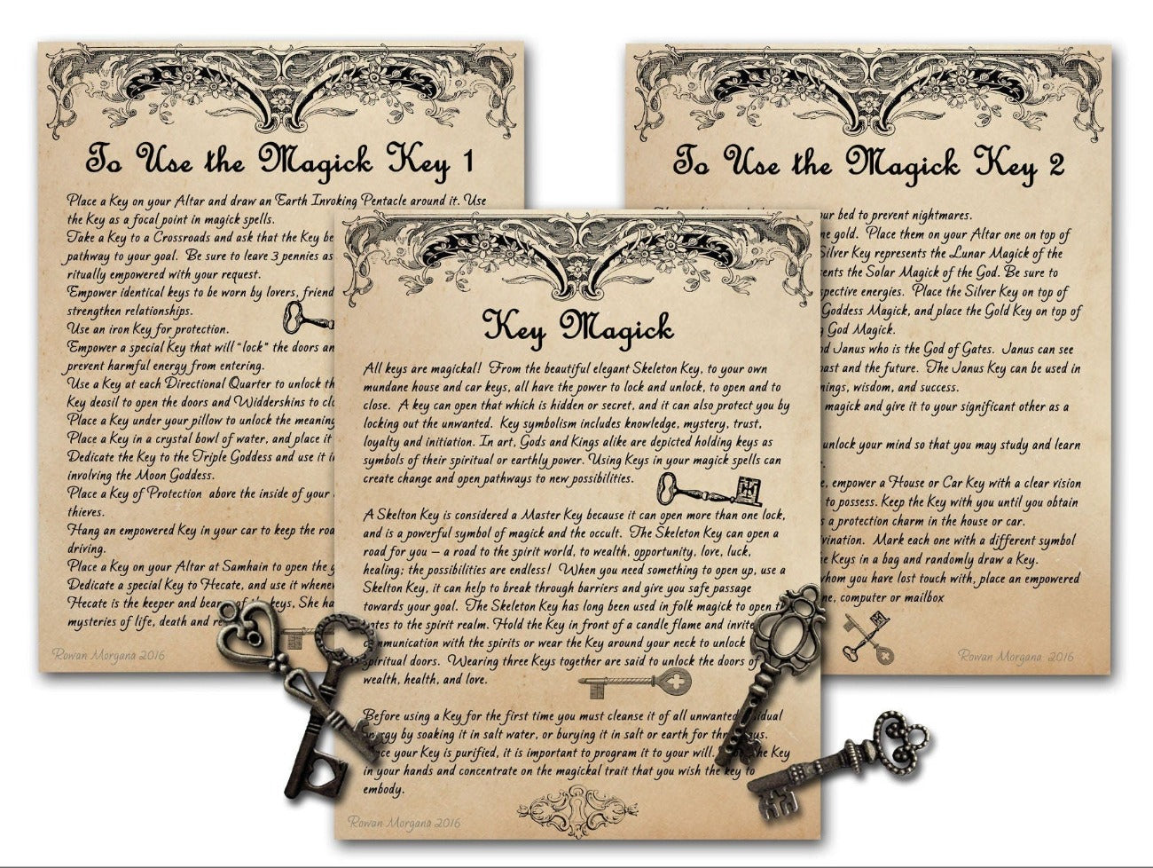 KEY MAGIC Complete Guide, Hecate Unlocking Magic, Spells Using Keys, Key Symbolism, Witchcraft Occult Wicca Printable Grimoire, 3 pages - Morgana Magick Spell