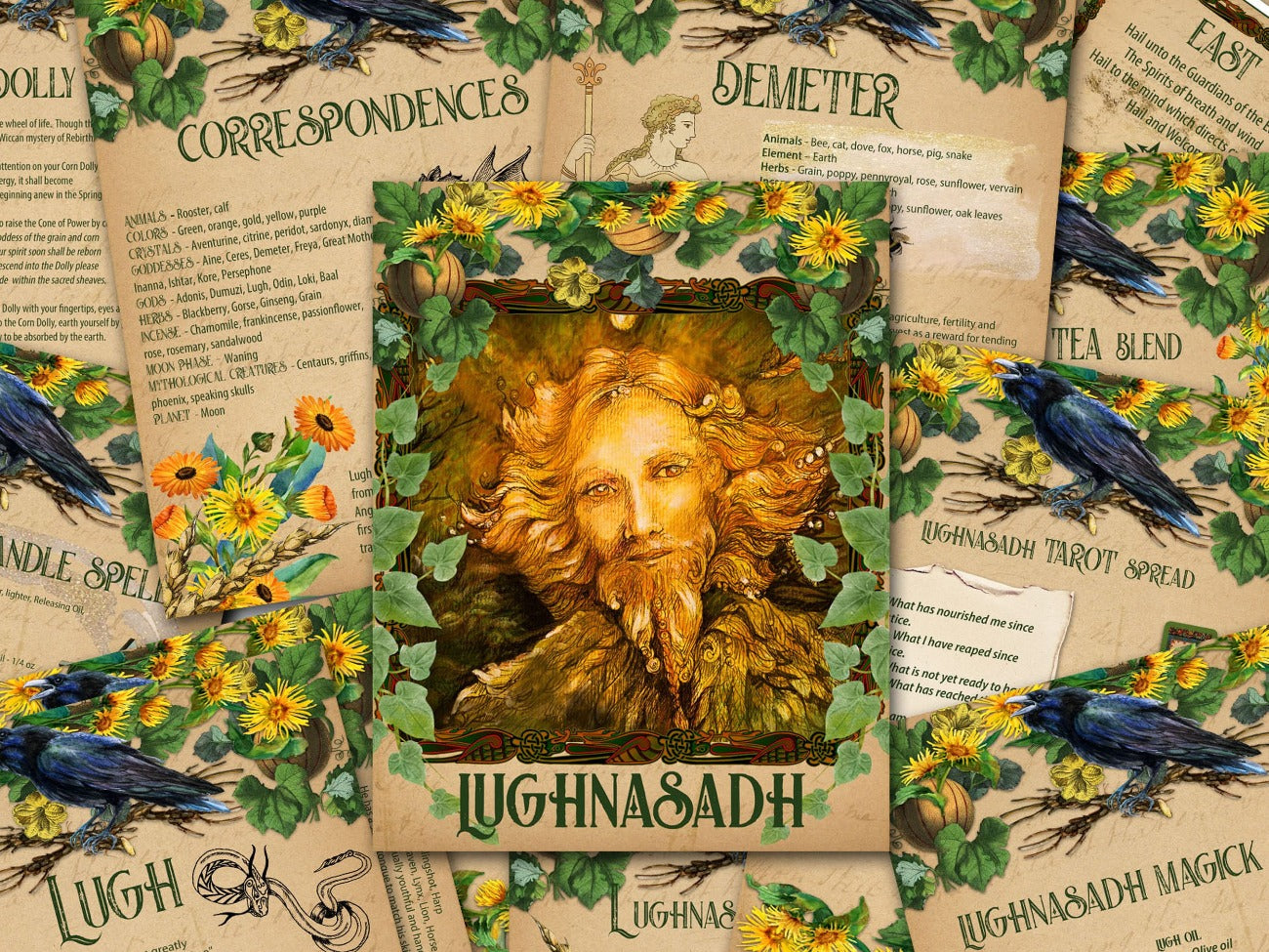 Lughnasadh Bundle Pages, Wicca Witch Seaonal Celebrations, Baby Witch, Wheel of the Year, Sabbat Grimoire, Sabbat Traditions - Morgana Magick Spell