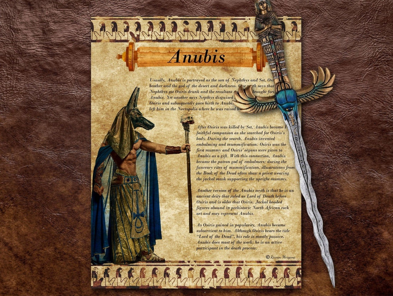 Page one of ANUBIS Egyptian God Printable 3 Pages - Morgana Magick Spell