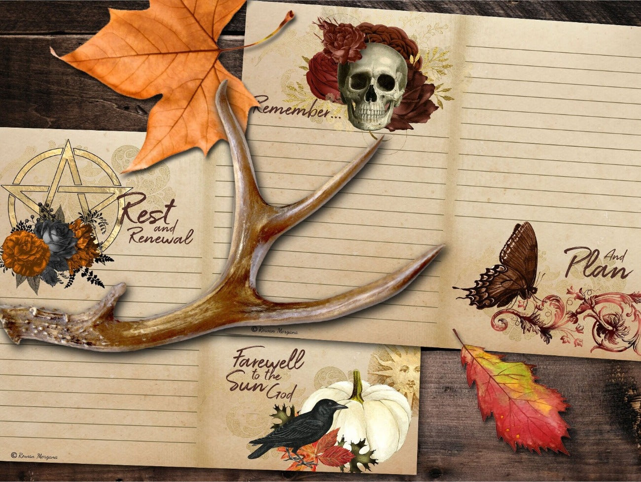 Rest and Renewal, Farewell to the Sun, Remember, And Plan MABON JUNK JOURNAL Kit Printable Pages - Morgana Magick Spell