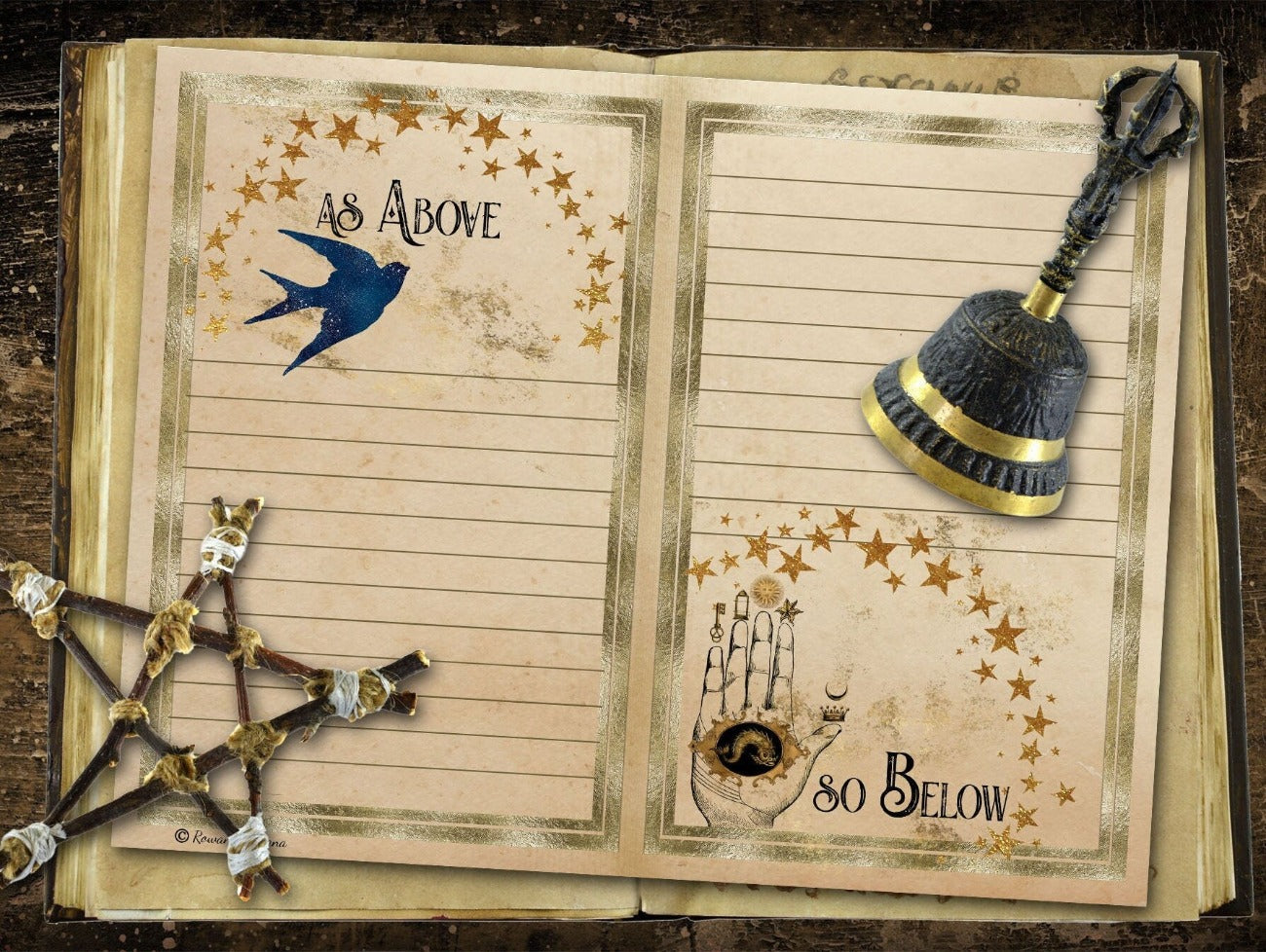 As Above and So Below - LUGHNASADH JUNK JOURNAL Kit Printable Pages - Morgana Magick Spell