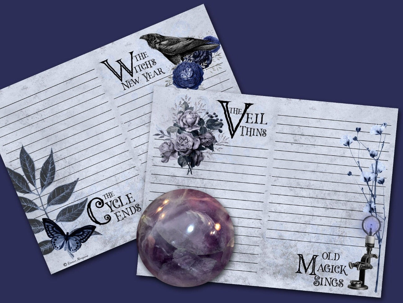 The Cycle Ends, Witches New Year, Veil Thins, Old Magick Sings - SAMHAIN JUNK JOURNAL Kit Printable Pages - Morgana Magick Spell