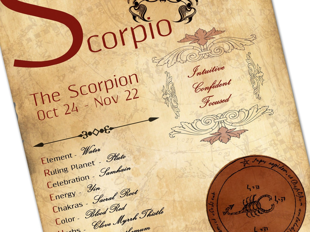 Scorpio Zodiac Birthsign - Morgana MagickSpell