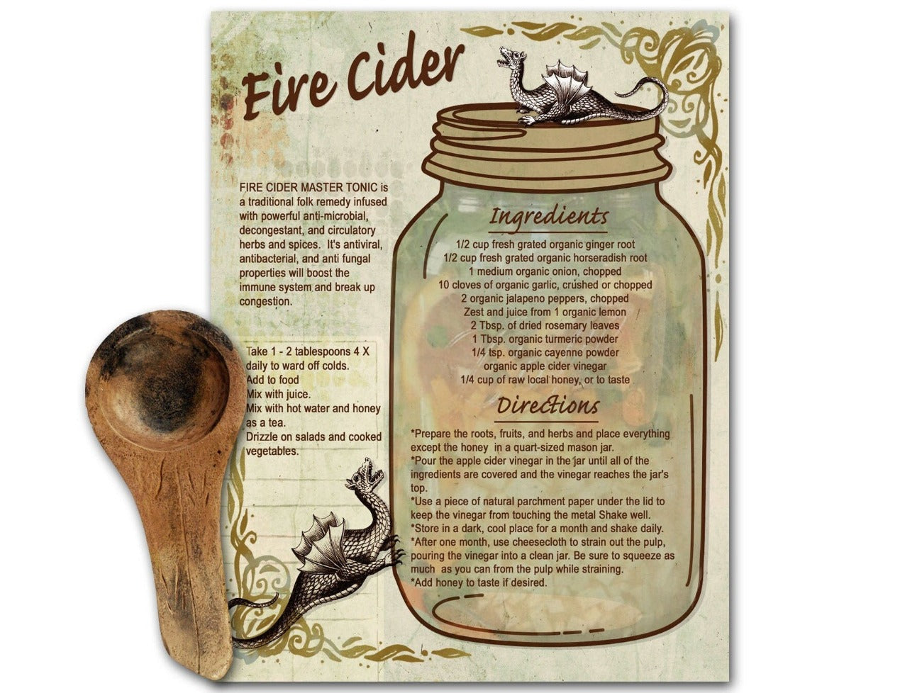 FIRE CIDER RECIPE Master Health Tonic Printable Page - Morgana Magick Spell