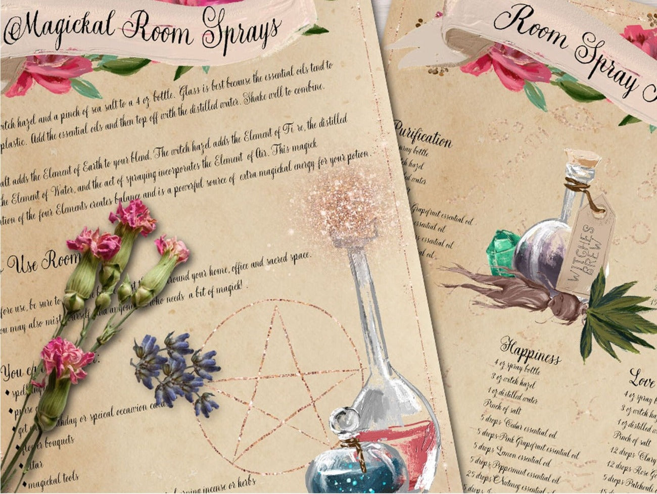 MAGIC ROOM SPRAYS, close up view of How to Make and Use Wicca Witchcraft room fresheners - Morgana Magick Spell