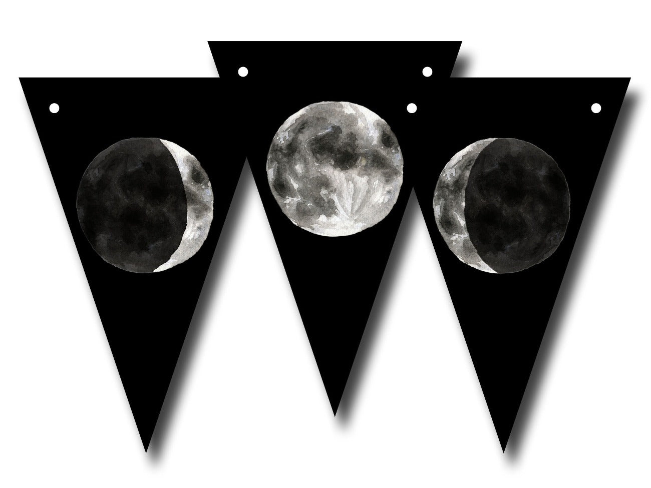 WICCA MOON Banner, Moon Cycle Bunting - Morgana Magick Spell