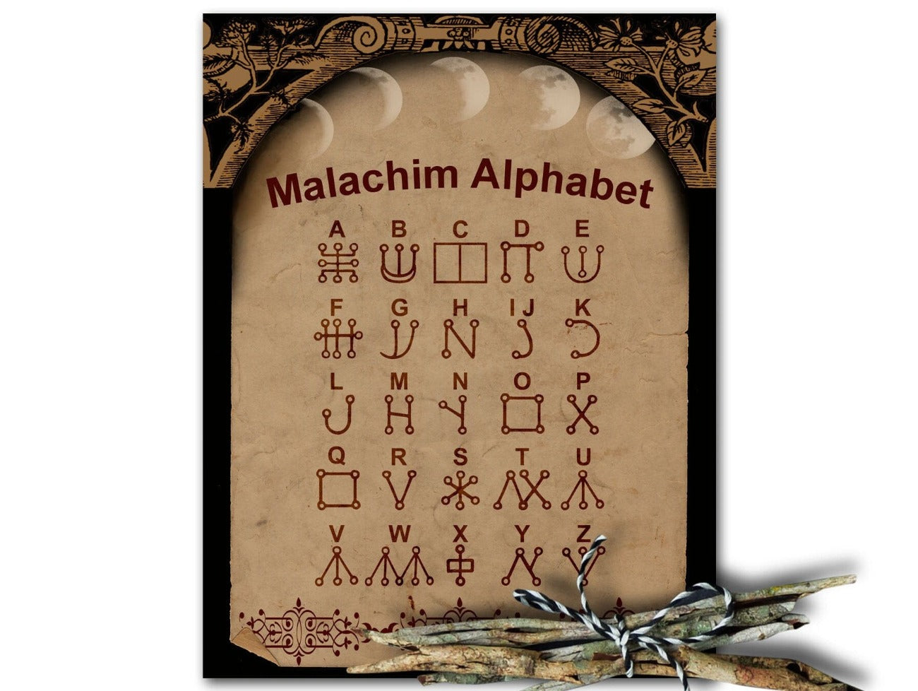 MALACHIM ALPHABET, Celestial Writing of Angels and Messengers, Secret Witchcraft Script, Ancient Wicca Alphabet for Spells and Incantations - Morgana Magick Spell