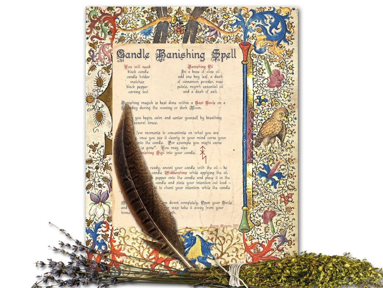 CANDLE BANISHING SPELL Printable Page - Morgana Magick Spell
