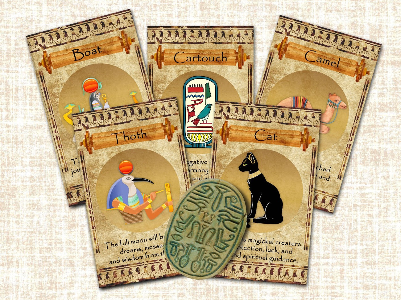 EGYPTIAN ORACLE CARDS Print at Home, Tarot Inspirational Deck, Isis, Bast, Hathor, Thoth, Witchcraft Messages from the Divine Spirit, Egypt - Morgana Magick Spell