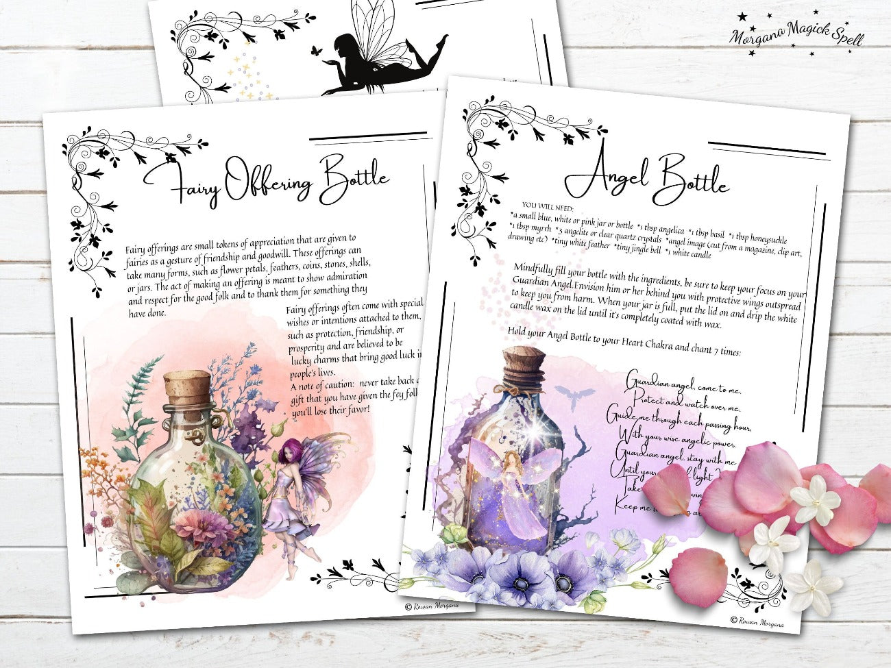 Wicca Witchcraft Spell Bottle Recipes printable bundle by Morgana Magick Spell.