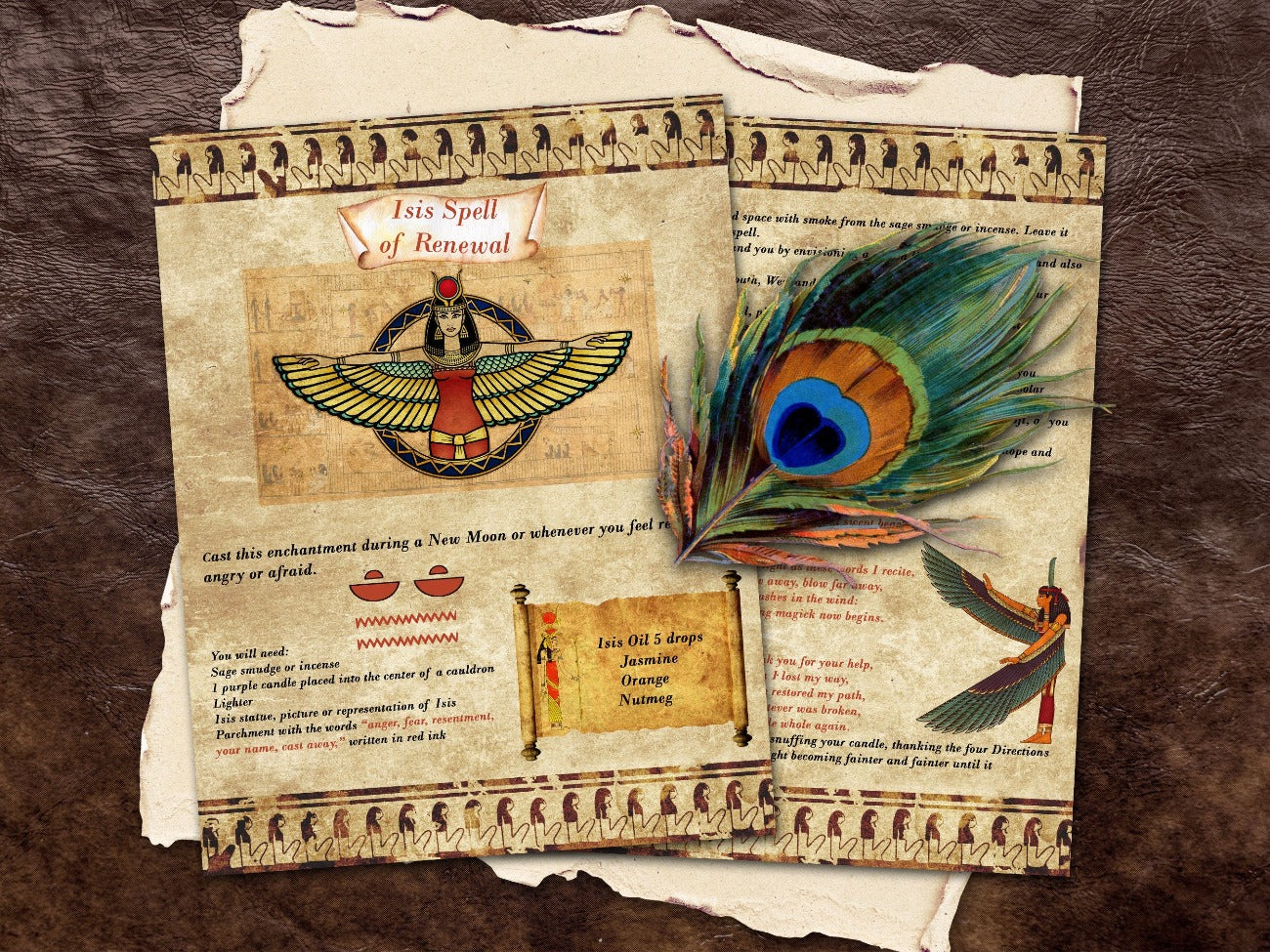 GODDESS ISIS 6 Pages, Isis and Osiris, Lore and Mythology, Egyptian Goddess of Healing & Magic, Isis Wings, Printable Grimoire Altar Guide - Morgana Magick Spell