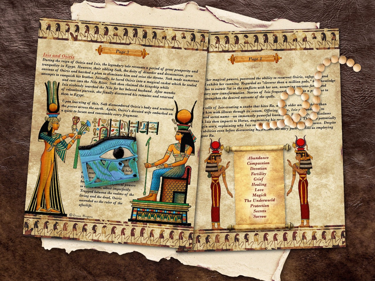 GODDESS ISIS 6 Pages, Isis and Osiris, Lore and Mythology, Egyptian Goddess of Healing & Magic, Isis Wings, Printable Grimoire Altar Guide - Morgana Magick Spell