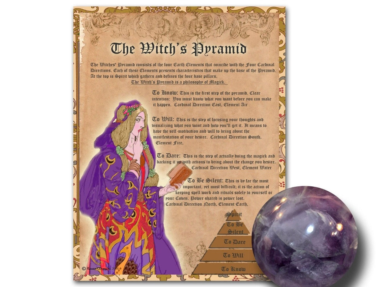 WITCHS PYRAMID, The Four Pillars of Witchcraft, Know Will Dare Keep Silent, Foundation of Magic and Casting Spells, Occult Ritual High Magic - Morgana Magick Spell