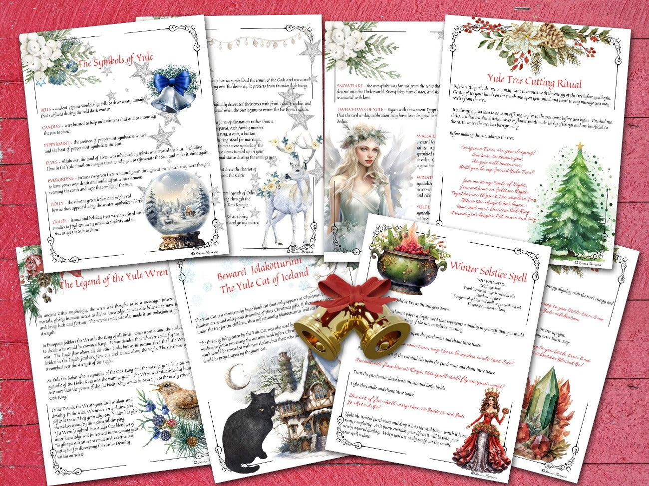 YULE WINTER SOLSTICE Bundle, 52 pages with Witch Sabbat Planner, Printable winter magic celebrations for your Wicca Pagan Solstice Grimore - Morgana Magick Spell
