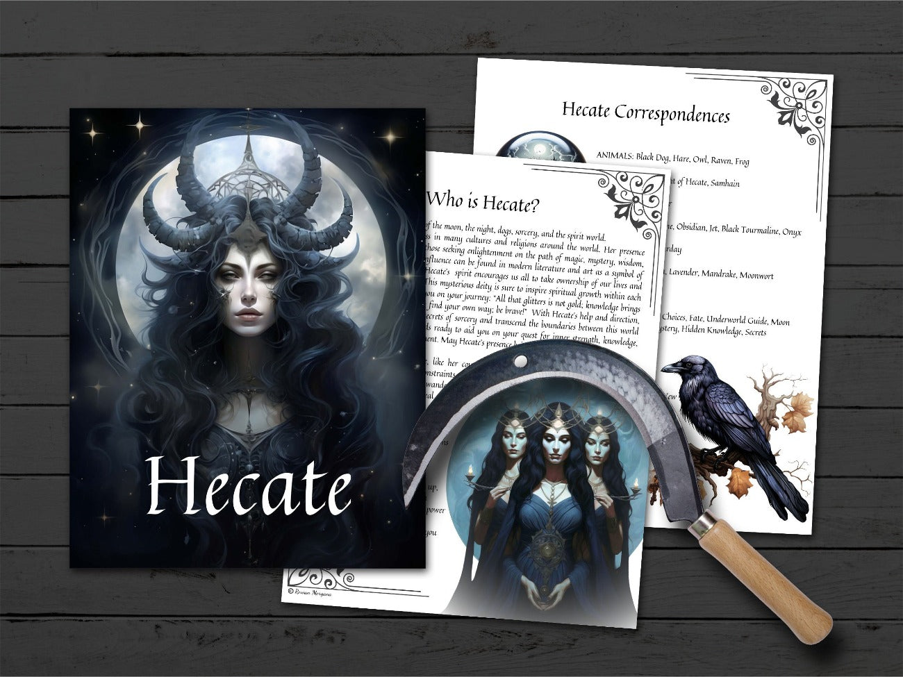 GODDESS HECATE, first three pages Hecate title page, Who is Hecate, Hecate correspondences - Morgana Magick Spell