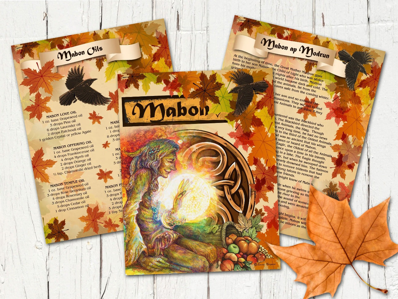 MABON Front page, Mabon Oil Recipes, Mabon Ap Modrun pages - Morgana Magick Spell