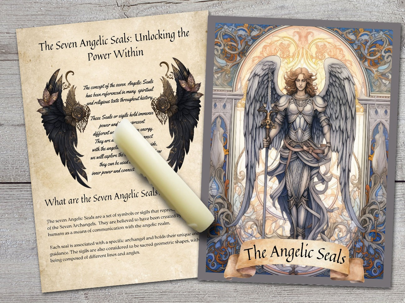 Seven Angelic Seals, Unlocking the Power Within, and the Angelic Seals title page - Morgana Magick Spell
