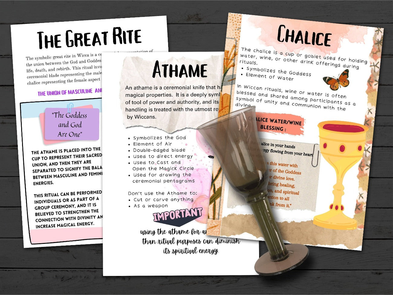 WICCA ZINE Lesson 6 - The Athame, Chalice and Great Rite pages - Morgana Magick Spell