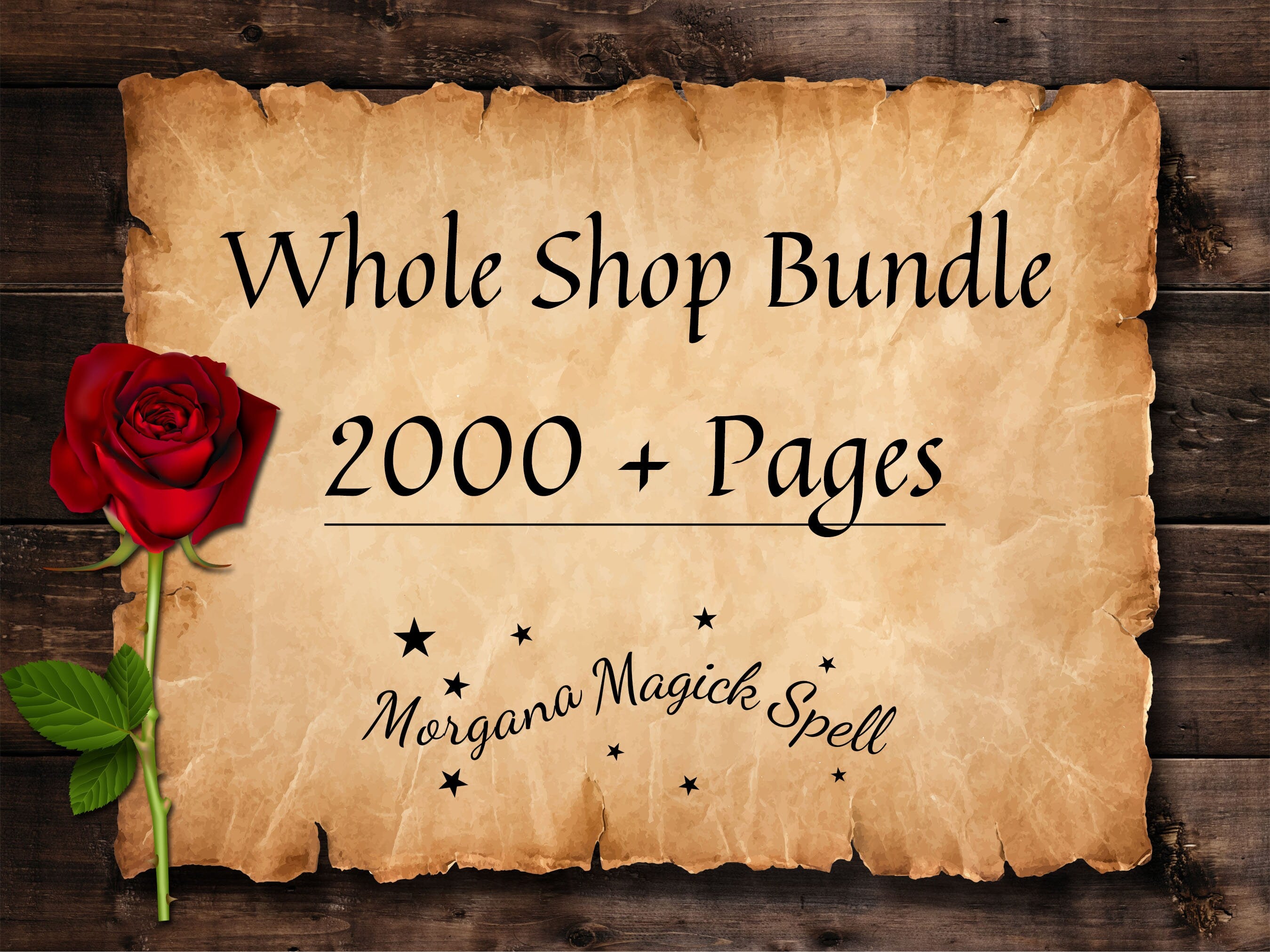 WHOLE SHOP BUNDLE, Over 2000 Pages, Giant Grimoire Spellbook, Everything in the Shop Digital Download, Entire Store pdf, Wicca & Witchcraft - Morgana Magick Spell