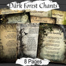 DARK FOREST CHANTS, Forest Spirit, Enchanted Woodland Papers, Printable Pagan Wicca Witch Spellbook pages, Cast a Circle, Protection Spell - Morgana Magick Spell