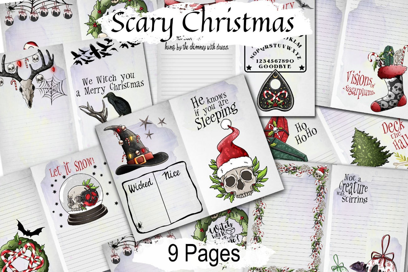 SCARY CHRISTMAS Junk Journal, Creepy Gothic Witch Christmas, Spooky Gothmas Inspirational Prompts, Makes a great Gift - Morgana Magick Spell