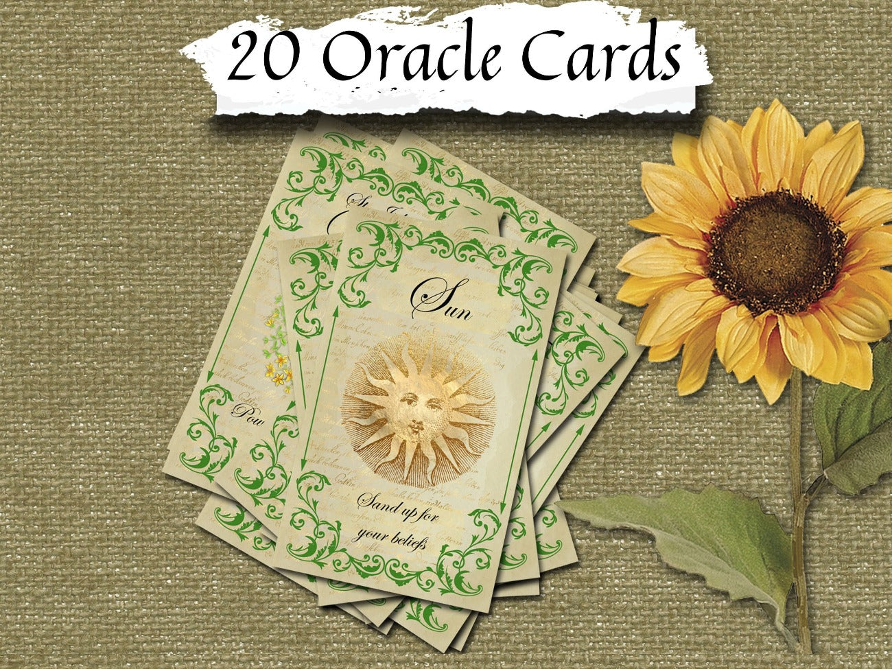 LITHA ORACLE Cards, Wicca Witch Oracle, Print at Home, Summer Solstice Sabbat Tarot, Inspirational Messages, Divination Spellbook Journal - Morgana Magick Spell