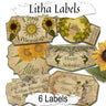 LITHA LABELS, 6 Printable Tags - 2 sizes, Use them for Rituals, Spells, Gifts and Sabbat Blessings - Morgana Magick Spell