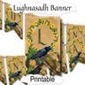 LUGHNASADH BANNER, Pagan Altar Garland Decoration, Wicca Sabbat Festival Celebration Bunting, 12 Printable Bunting Flags for Lammas - Morgana Magick Spell