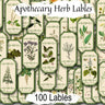 100 APOTHECARY LABELS Bundle, Witchcraft Tags, Spice Botanical Labels, Printable Labels, Kitchen Witch Wicca, Green Witch Organize herbs - Morgana Magick Spell