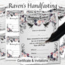 RAVENS HANDFASTING, Printable Pagan Wicca Certificate & Invitation - Morgana Magick Spell