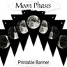 WICCA MOON Banner, Moon Cycle Bunting - Morgana Magick Spell