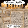 ANCIENT SPELLS Bundle, 17th Century Witchcraft, 25 Pages of Old Witch Handwritten Spells with Translations, Genuine Witchcraft Spells - Morgana Magick Spell