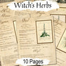 WITCHS HERBS Bundle 10 Pages, Witch Herb Correspondences, Herbal Grimoire, Witchcraft Plant Uses, Herbal Reference, Wicca Witch Printable - Morgana Magick Spell