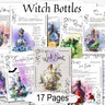 WITCH BOTTLES Bundle, 12 Original Spells, 17 Pages, Printable Kitchen Witch Spell Bottles for Protection, Love, Money, Moon spells & more - Morgana Magick Spell