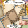 WICCA GRIMOIRE JOURNAL 40 Blank Pages, Witchcraft Book of Shadows Junk Journal Kit, Ornate Pagan Printable Witch Stationary, Old Book Pages - Morgana Magick Spell