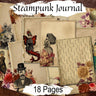 STEAMPUNK JOURNAL 18 Pages, Vintage Victorian Digital Journal, Printable Spellbook Ephemera, Industrial Paper, Grungy Mechanical Craft Kit - Morgana Magick Spell