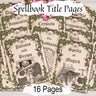 SPELLBOOK Title Pages, 16 Pages, Book of Shadows Dividers, Organize your BOS, Wicca Witchcraft Journal Pages, Grimoire Dividers Printable - Morgana Magick Spell