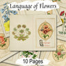 LANGUAGE of FLOWERS, Junk Journal Kit, 10 Printable Pages, Vintage Floral Art, Romantic Floral Messages, Antique Grimoire, Secret Admirer - Morgana Magick Spell