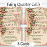 FAIRY CALL the QUARTERS, 8 Printable Cards, Cast a Magic Fairy Circle, Make Sacred Space, Call the Directions, Wicca Witch Pentagram Sorcery - Morgana Magick Spell