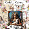 GODDESS OSTARA, 15 pages, Printable Germanic Goddess of Spring Transformation & Fertility, Eostra or Eastre, Spring Equinox Sabbat, Easter - Morgana Magick Spell