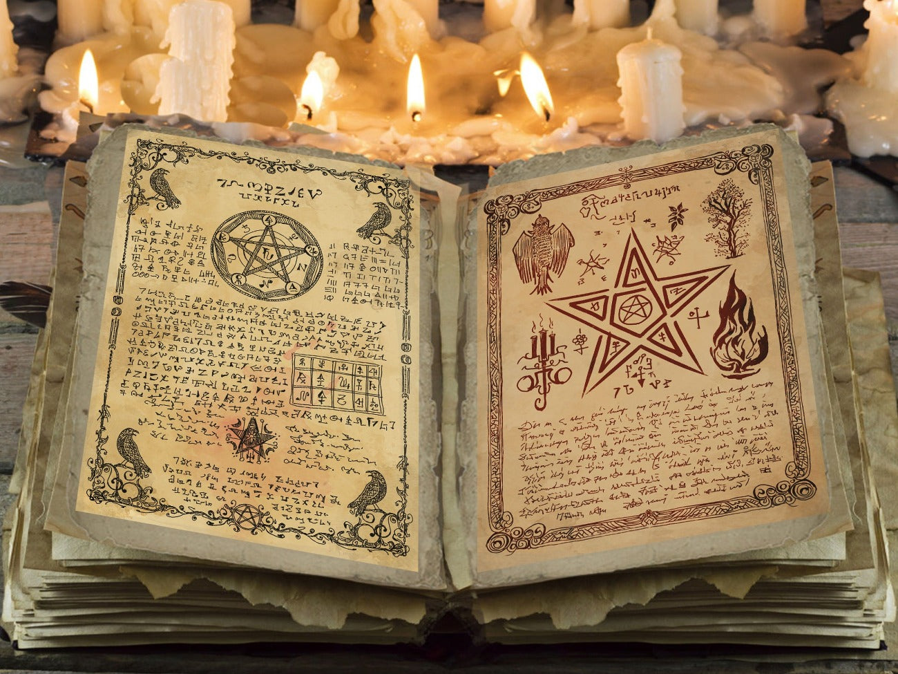 MYSTIC OCCULT, Digital Gothic Pages, show placed in an ancient witchcraft grimoire - Morgana Magick Spell