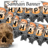 HAPPY SAMHAIN BANNER, Pagan Altar Decoration, Wicca Sabbat Festival Celebration Bunting, Printable Samhain Garland Lettering - Morgana Magick Spell