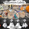 HALLOWEEN LABELS, Spooky Potion Labels, Haunted Black Cat Trick or Treat Tags, Whimsical Party Printables, 8 Printable Haunted Labels- Morgana Magick Spell