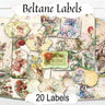 20 BELTANE LABELS Printable Fairy Tags, Witchcraft Botanical Floral Labels, Wicca Sabbat Stickers, Magic Spells Gifts & Altar Decorations - Morgana Magick Spell