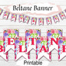 BELTANE BANNER, Pagan Altar Garland Decoration, Happy Beltane, Wicca Sabbat Festival Celebration Bunting, 13 Printable Flags - Morgana Magick Spell