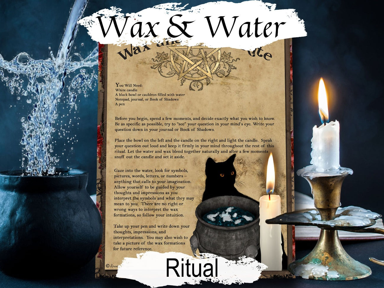 WAX DIVINATION RITUAL, Candle Wax and Water Spell Ritual, Fortune Telling using Melting Wax Predictions, Witchcraft Read Candle Wax Guide - Morgana Magick Spell
