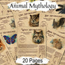 ANIMAL MAGIC Bundle 20 PAGES, Mythology Spirit Totem Animals, Wicca Witchcraft Animal Guides, Power Totem Animal, Wolf, Raven Owl, Printable - Morgana Magick Spell