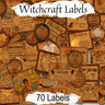 70 WITCHCRAFT LABELS, 2 sizes Large & Small, Wicca Witch Herbs and their Magickal Uses, Apothecary Herb Labels, Potion Spell Spice Labels - Morgana Magick Spell