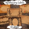 VINTAGE APOTHECARY LABELS, 6 Blank Labels, Spell Potion Labels, Aromatherapy Labels, Witchcraft, Wicca Herbal Magic Spell and Potion Labels - Morgana Magick Spell